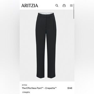 Aritzia Black Effortless Pants size 4